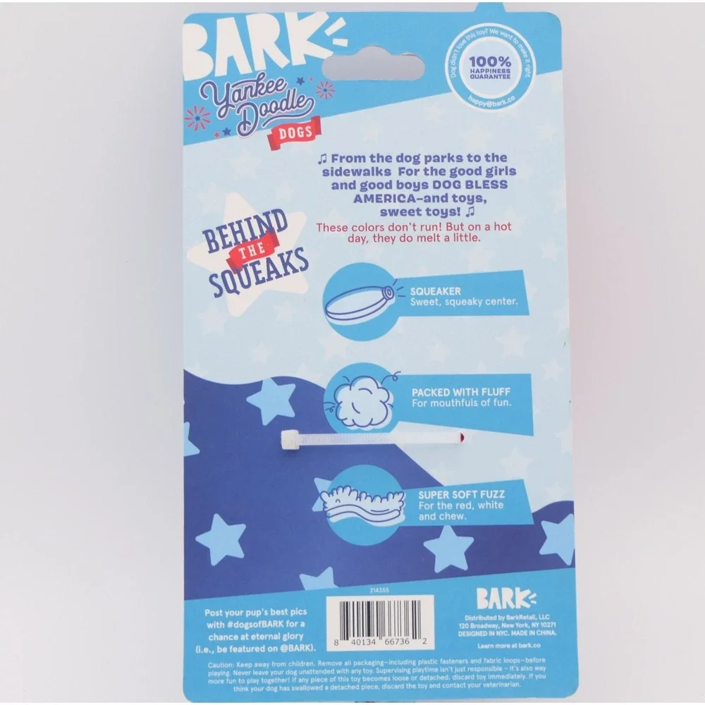 BARK Yankee Doodle Dogs Liberty Cone Dog Toy 7